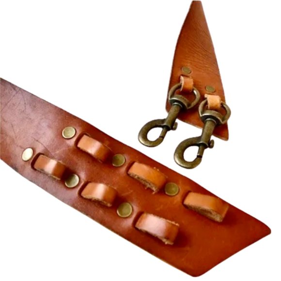 Linea Pelle Brown Leather Belt Snaps Vintage main image 13